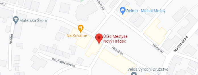 Mapa centra Nového Hrádku