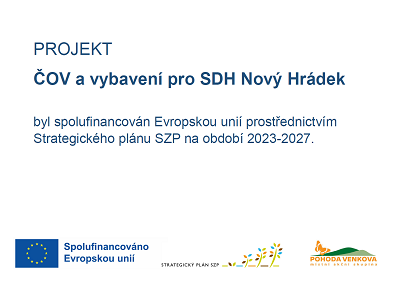 ČOV a vybavení pro SDH Nový Hrádek - publicita 2