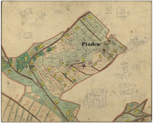 Mapa z roku 1850 - dnešní Bukovec