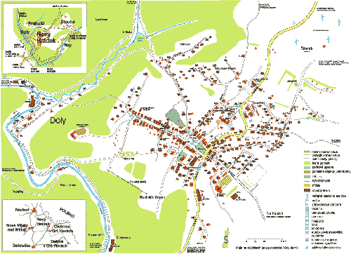 Mapa Nového Hrádku s popisnými čísly