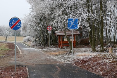 Odpočinkové místo u nové cyklostezky