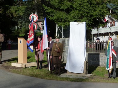 Odhalení pomníku na Rzech