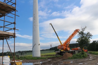 Výstavba rozhledny - demontáž tubusu