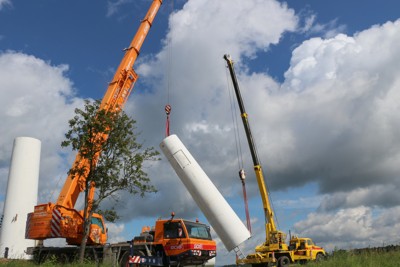 Výstavba rozhledny - demontáž tubusu
