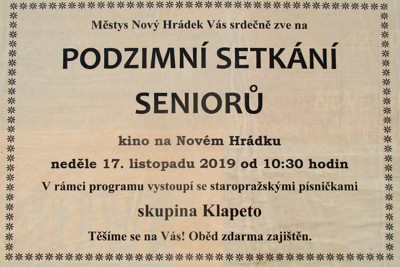 Podzimní setkání seniorů 2019