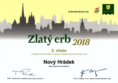 Vyhlášení výsledků krajského kola soutěže Zlatý erb 2018